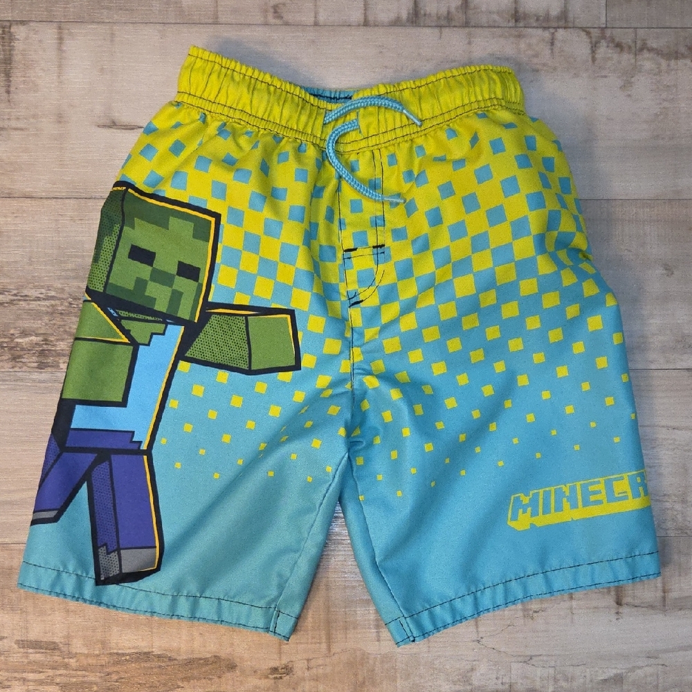 Minecraft Kids Blue and Yellow Shorts